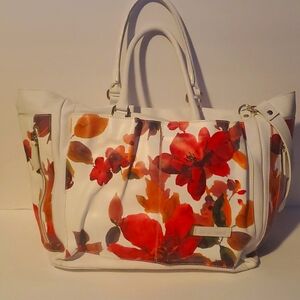 Cavalcanti Floral Leather Shoulder Tote